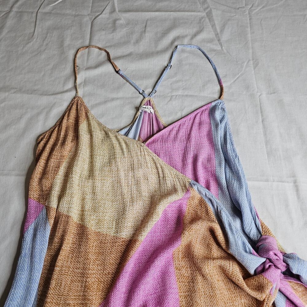 O'Neill 100% Viscose Marlo Colorful Colorblock Light Racerback Minidress Wrap Xl - Picture 5 of 8